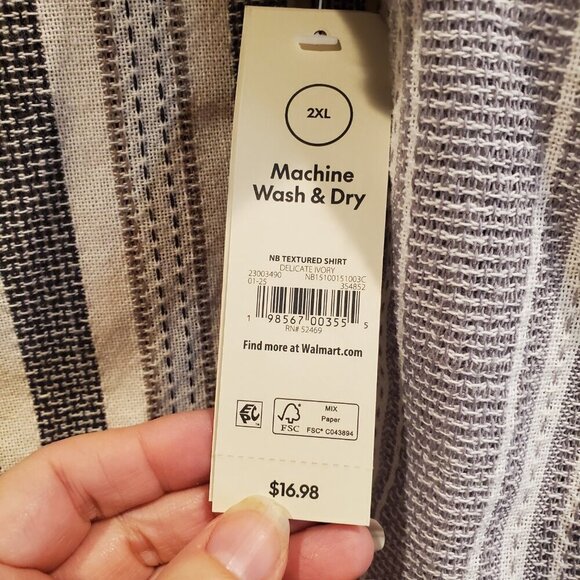 NWT 2 SZ 2XL No Boundaries Textured Striped Fabric Short Sleeve Men's Shirts - Picture 11 of 14